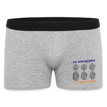 No hieroglyphs, it's vacuum tubes - Männer Boxer Shorts - Grau meliert - Vorne