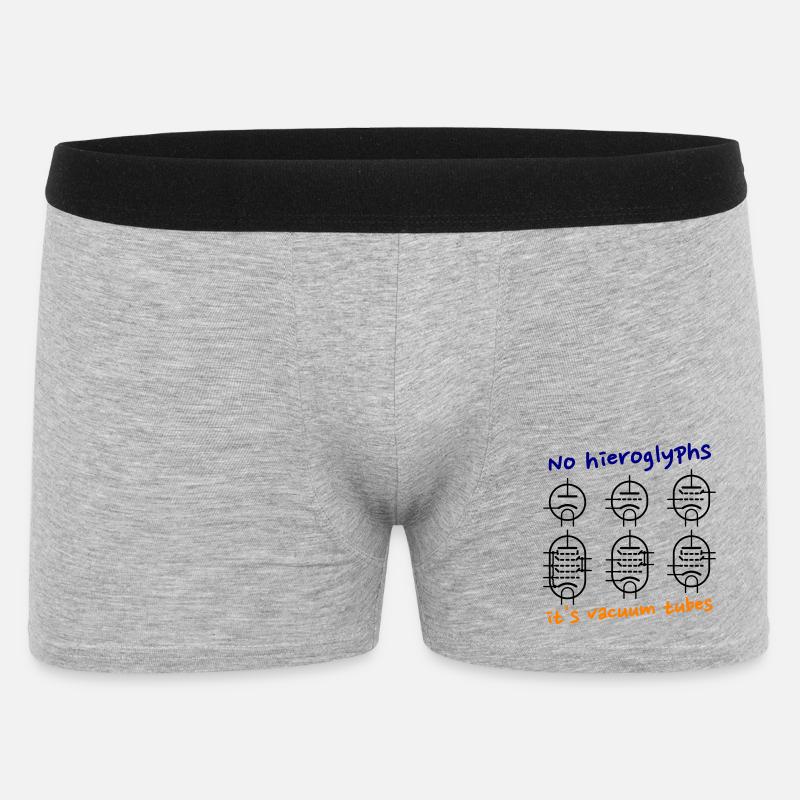 No hieroglyphs, it's vacuum tubes - Männer Boxer Shorts - Grau meliert