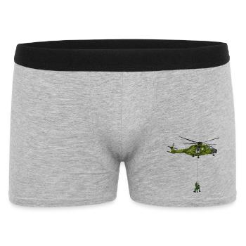 Hubschrauber im Einsatz - Männer Boxer Shorts - Grau meliert - Vorne
