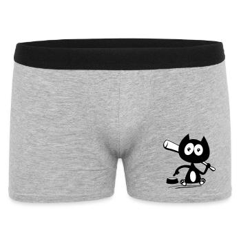 Donne moi à manger ! Humour de chat ! - Boxer Homme - gris chiné - Devant
