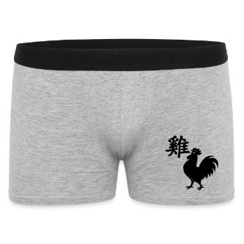 Chinese character rooster with rooster image - Men's Boxer Shorts - heather grey - Front