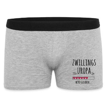werdender Zwillingsuropa Schwangerschaft Zwillinge - Männer Boxer Shorts - Grau meliert - Vorne