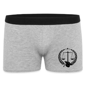 Schuppen gerade im Lorbeerkranz - Männer Boxer Shorts - Grau meliert - Vorne