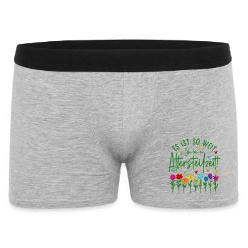Es ist so weit Ich bin in Altersteilzeit - Blumen - Männer Boxer Shorts - Grau meliert - Vorne