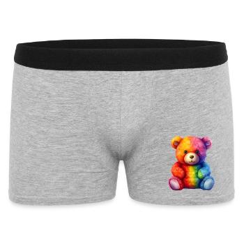Rainbow Plush Bear Hug - Men's Boxer Shorts - heather grey - Front