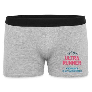 Ultra Runner - Endurance is My Superpower - Men's Boxer Shorts - heather grey - Front