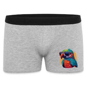 Colorful Charmer: Retro Parrot T-Shirt - Men's Boxer Shorts - heather grey - Front