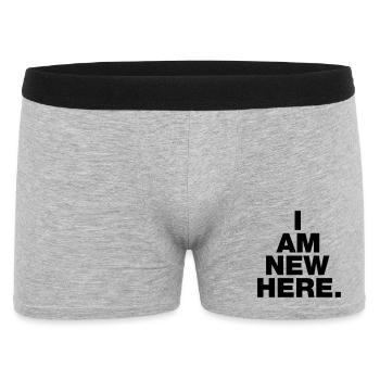 I AM NEW HERE - Men's Boxer Shorts - heather grey - Front