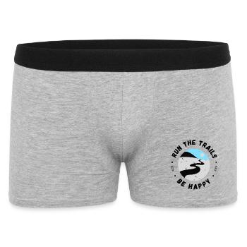 Run the trails be happy inspirational quote - Men's Boxer Shorts - heather grey - Front