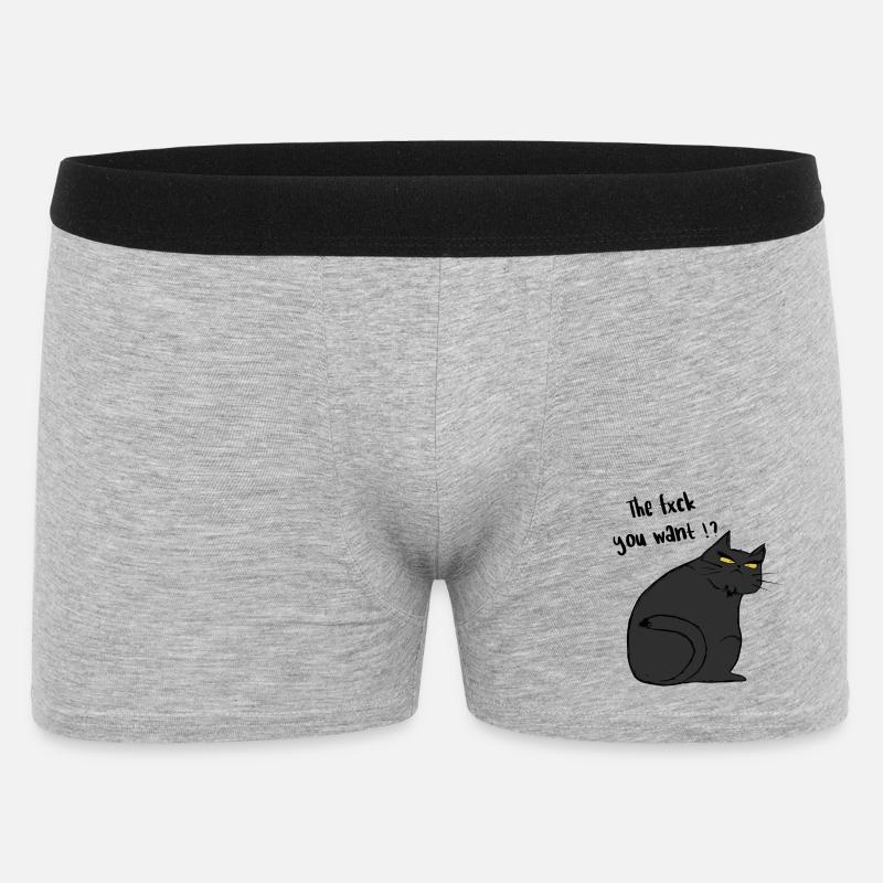 Was willst du? - Männer Boxer Shorts - Grau meliert