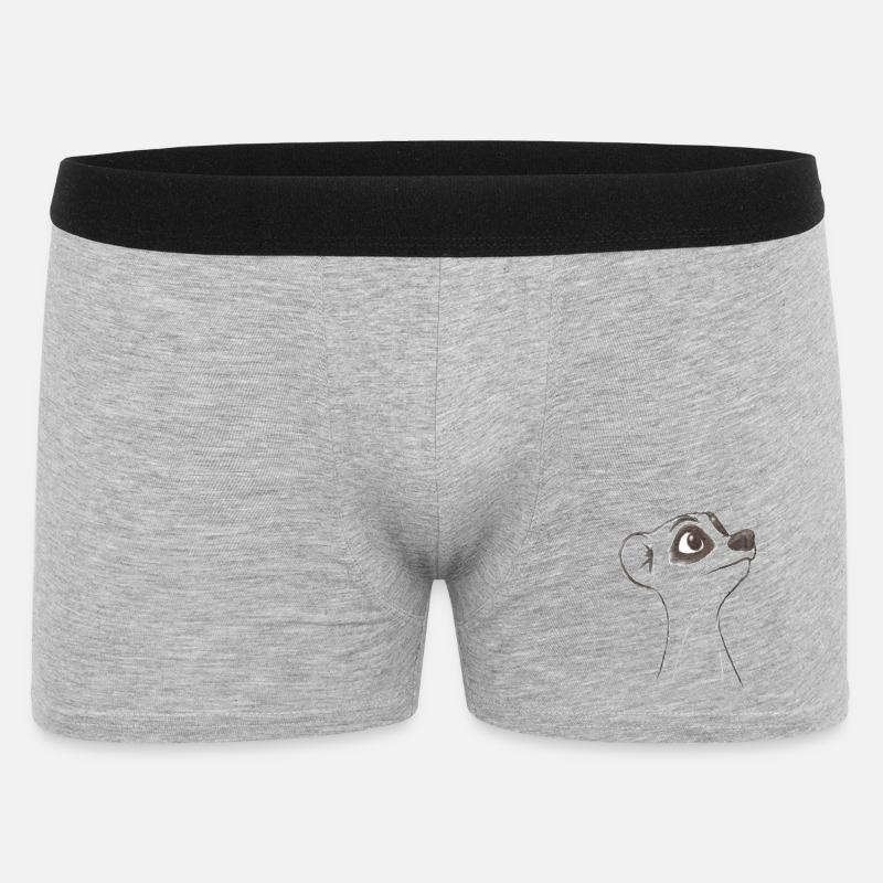 fragendes Erdmännchen - Männer Boxer Shorts - Grau meliert