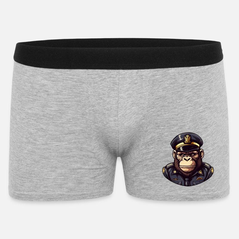 Monkey Policeman - Men's Boxer Shorts - heather grey