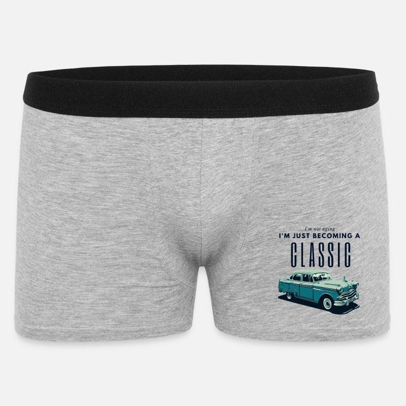 Oldtimer Zeitalter Nostalgie Design - Männer Boxer Shorts - Grau meliert