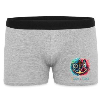 DarssCoast - Wellen Möwe Anker Grafik - Männer Boxer Shorts - Grau meliert - Vorne