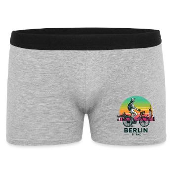 Berlin Skyline Cycling Illustration - Men's Boxer Shorts - heather grey - Front