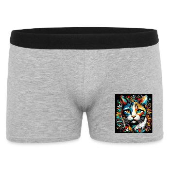Cat - Men's Boxer Shorts - heather grey - Front