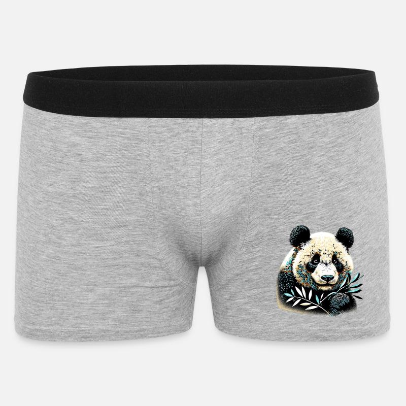 Panda - Männer Boxer Shorts - Grau meliert