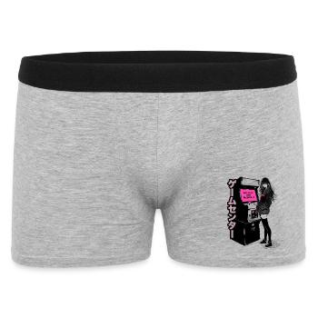 Jeux d’arcade Anime Girl en attente du joueur 2 - Boxer Homme - gris chiné - Devant