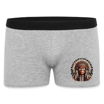 American Indian American Red Skin - Men's Boxer Shorts - heather grey - Front