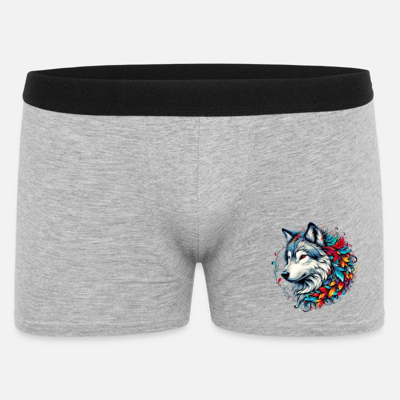 Wolf - Men's Boxer Shorts - heather grey