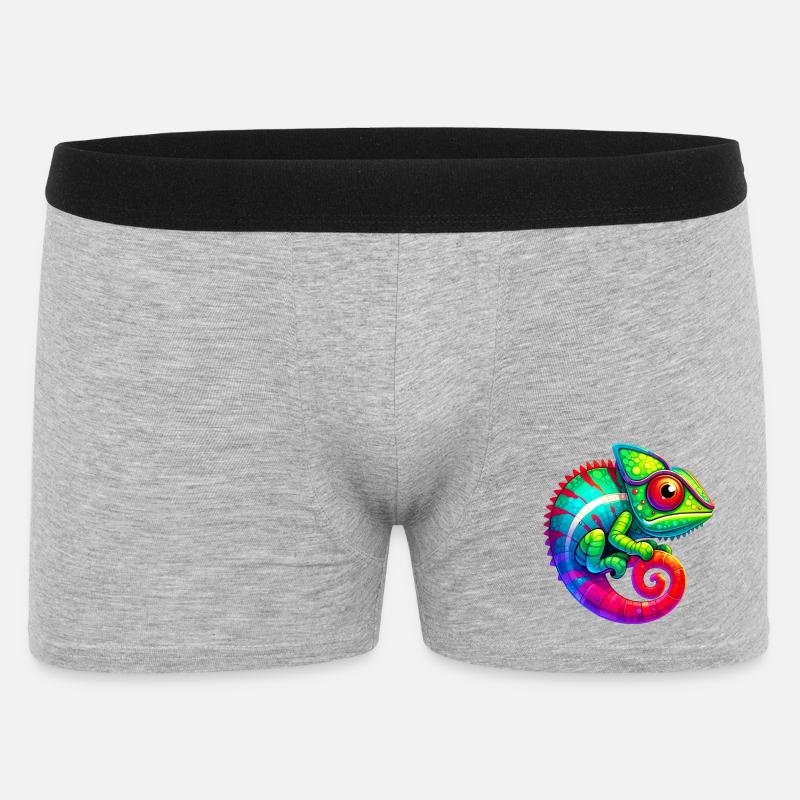 Chamäleon - Männer Boxer Shorts - Grau meliert