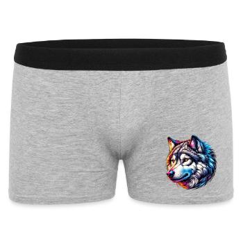 Wolf - Männer Boxer Shorts - Grau meliert - Vorne