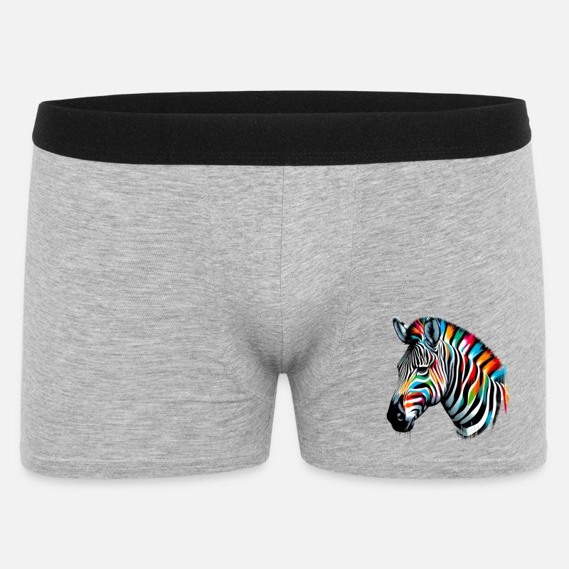 Zebra - Männer Boxer Shorts - Grau meliert