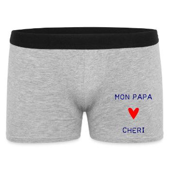 PAPA. FÊTE DES PÈRES. BONNE FÊTE PAPA. BONNE FÊTE. - Boxer Homme - gris chiné - Devant