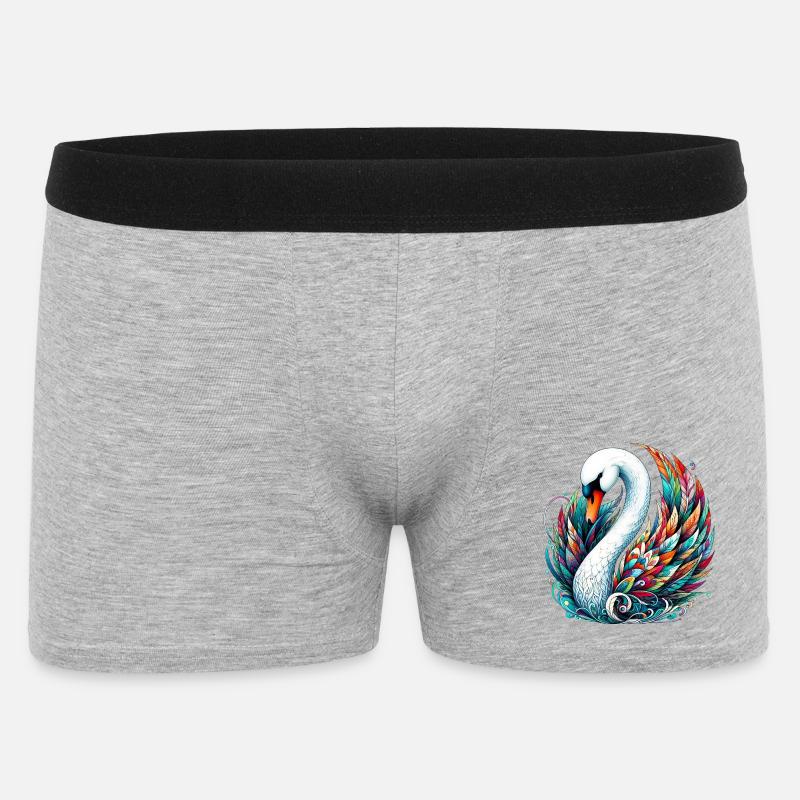 Schwan - Männer Boxer Shorts - Grau meliert