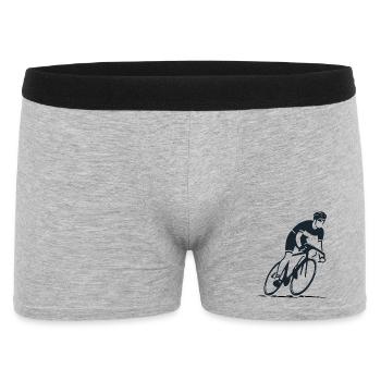 Rennradfahrer Silhouette Radsport minimalistisch - Männer Boxer Shorts - Grau meliert - Vorne