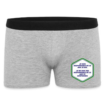 Je suis responsable de ce que je dit - Boxer Homme - gris chiné - Devant