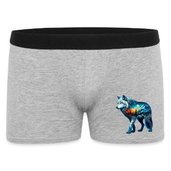 Wolf - Männer Boxer Shorts - Grau meliert - Vorne