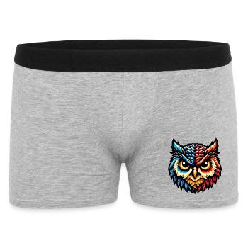 Eule - Männer Boxer Shorts - Grau meliert - Vorne