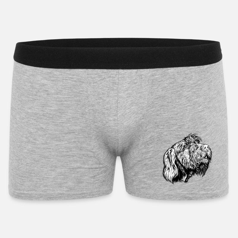 Pudelpointer redet mit - Männer Boxer Shorts - Grau meliert
