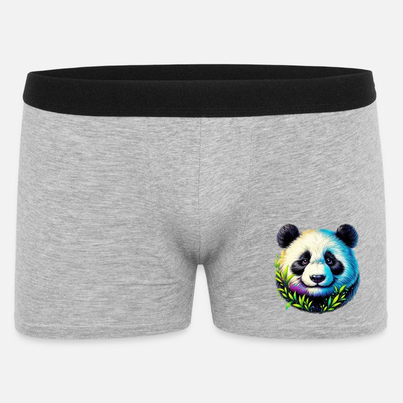 Panda - Männer Boxer Shorts - Grau meliert