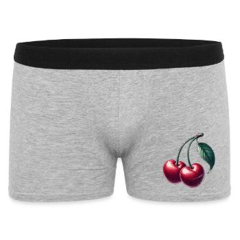 Cerises en forme de cœur : l’amour en pleine forme - Boxer Homme - gris chiné - Devant
