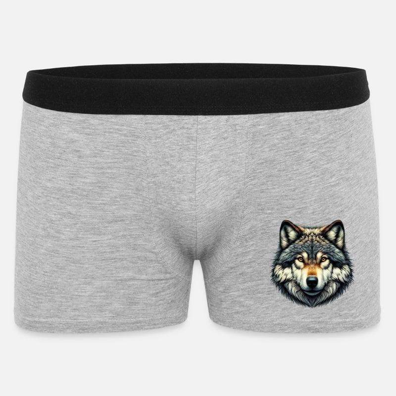 Wolf - Men's Boxer Shorts - heather grey