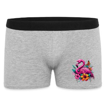 Flamingo - Männer Boxer Shorts - Grau meliert - Vorne