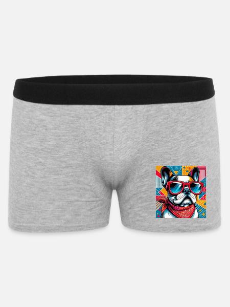 French Bulldog Dog - Men's Boxer Shorts - heather grey