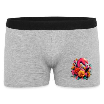 Flamingo - Männer Boxer Shorts - Grau meliert - Vorne