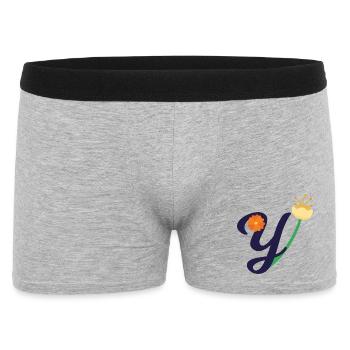 Elegant letter 'Y' with flowers - Men's Boxer Shorts - heather grey - Front
