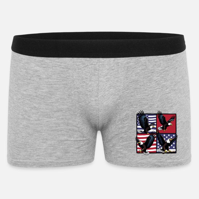 Weißkopfseeadler - Männer Boxer Shorts - Grau meliert