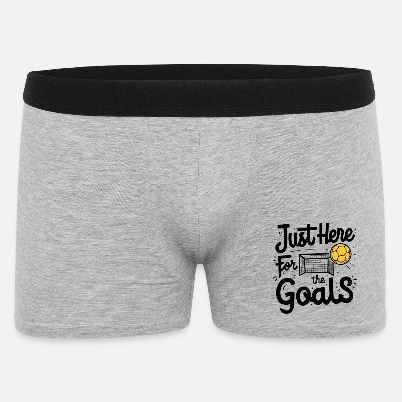 Just Here for the Goals - Männer Boxer Shorts - Grau meliert