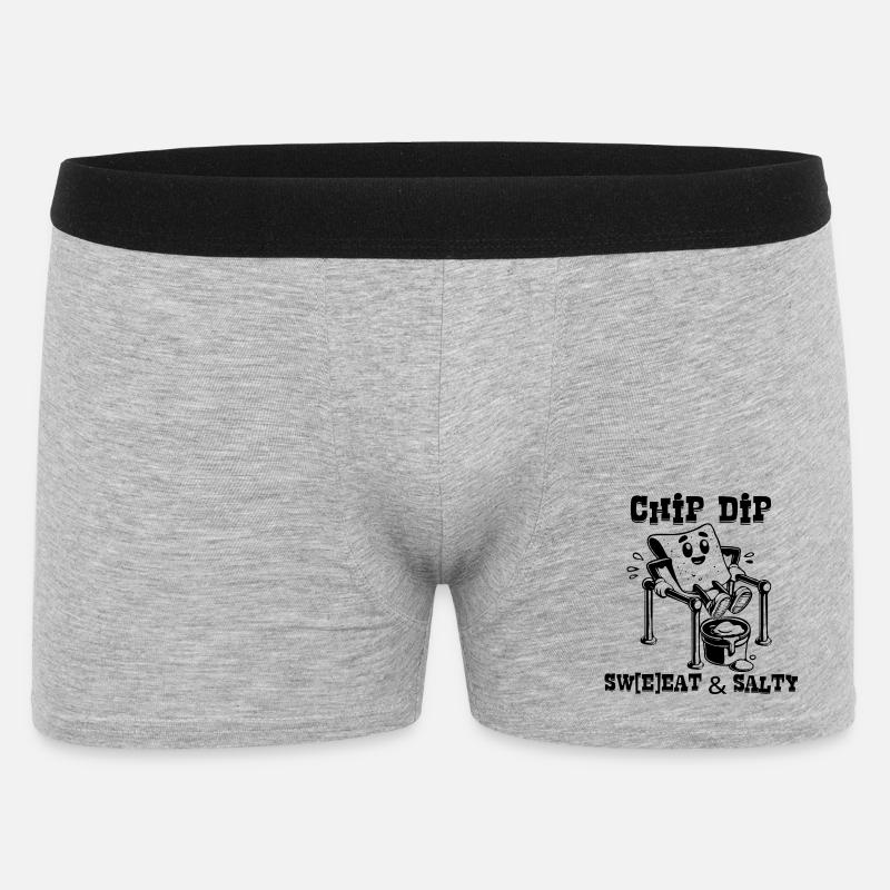 ChipsDip_BW - Männer Boxer Shorts - Grau meliert