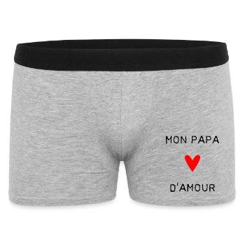 FATHER'S DAY. HAPPY FATHER'S DAY. DAD. HAPPY BIRTHDAY. - Men's Boxer Shorts - heather grey - Front