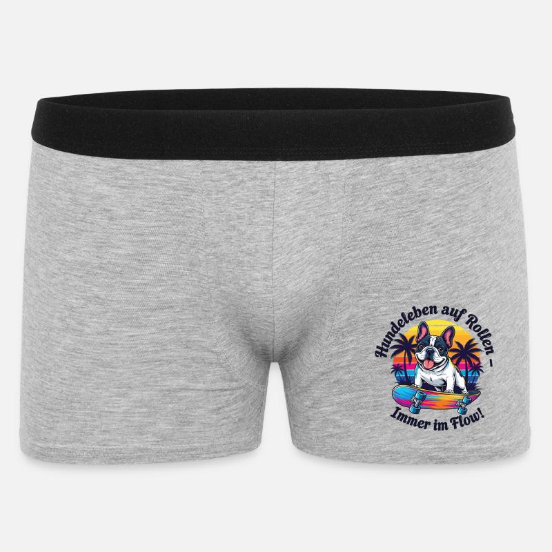 Hunde im Flow - Männer Boxer Shorts - Grau meliert