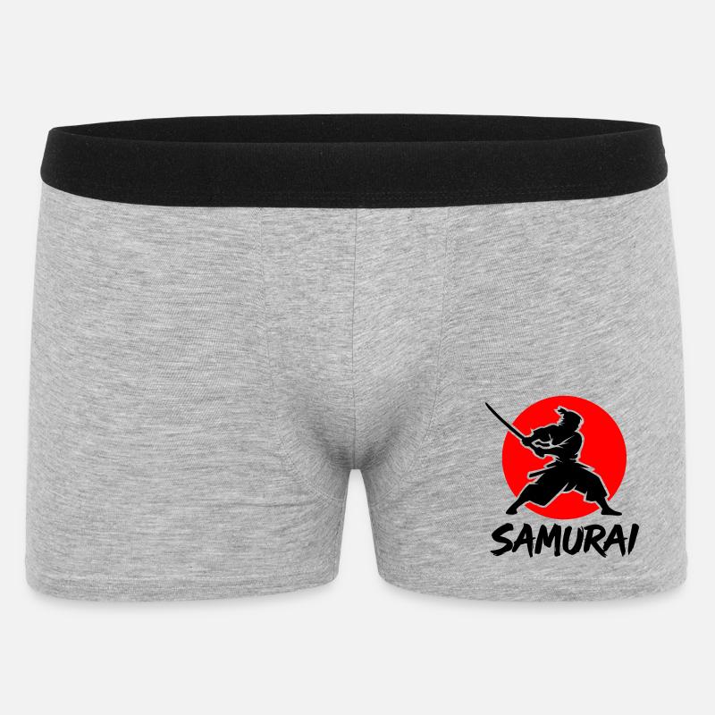 Samurai - Männer Boxer Shorts - Grau meliert