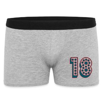 18. 18 ANS. 18e ANNIVERSAIRE. ANNIVERSAIRE 18 ANS. - Boxer Homme - gris chiné - Devant