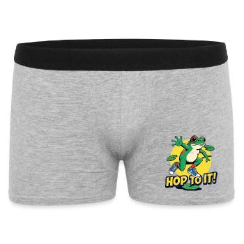 Funny Frog Saying Fitness Motivator - Men's Boxer Shorts - heather grey - Front