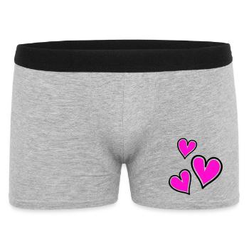 Motif de coeur rose vif - Boxer Homme - gris chiné - Devant